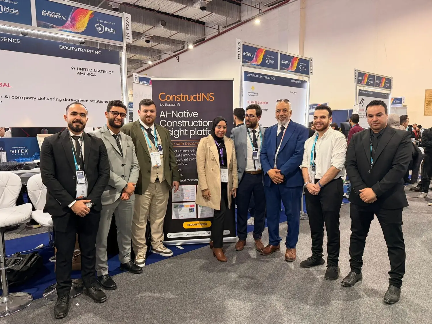 Epsilon AI team presenting its products at AI Everything Egypt, Cairo, 2026