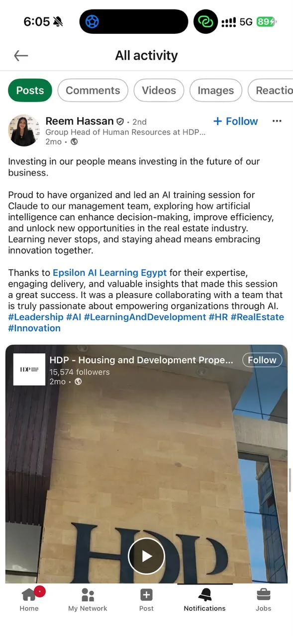 LinkedIn testimonial from Housing & Development Properties (HDP)